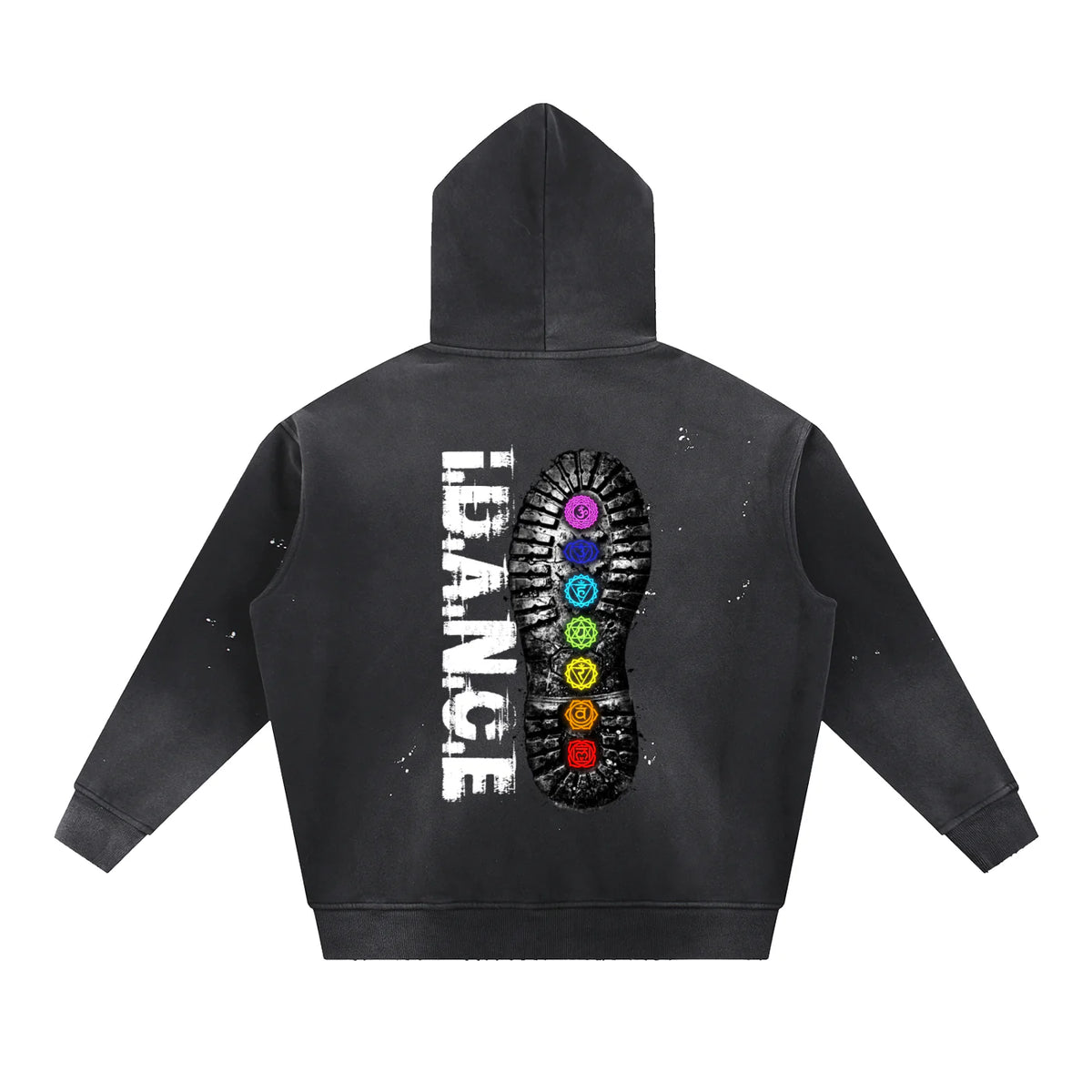 iDANCE Vintage Washed frayed fleece hoodie (Pre order)