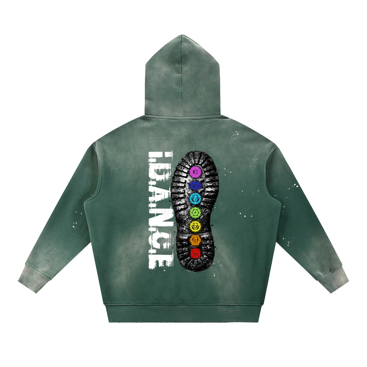 iDANCE Vintage Washed frayed fleece hoodie (Pre order)